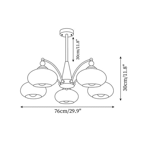 Retro Melodica Chandelier | Victorian-Inspired Elegance with Warm White Light | 3/5/8 Heads, E27 Socket
