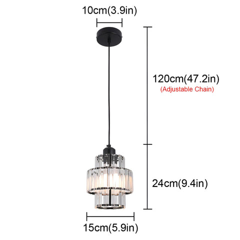 Fernando | Round Tiered Glass Crystal Ceiling Pendant Light