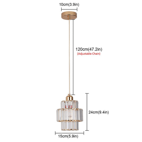 Fernando | Round Tiered Glass Crystal Ceiling Pendant Light