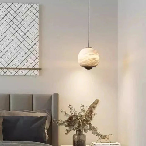 Nordic Marble Alabaster Globe Pendant Lamp | Elegant LED Lighting