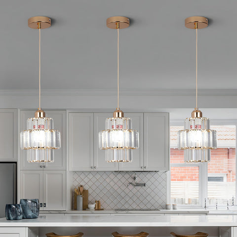 Fernando | Round Tiered Glass Crystal Ceiling Pendant Light