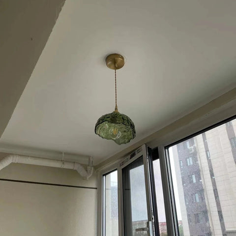 Irregular Brass Glass Pendant Light | Elegant Brass Finish & Eye-Catching Design
