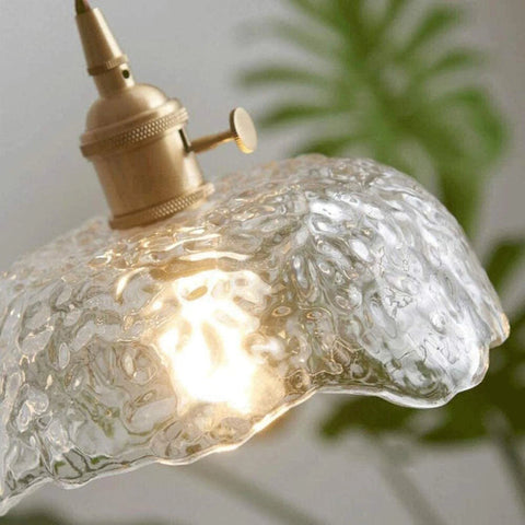 Irregular Brass Glass Pendant Light | Elegant Brass Finish & Eye-Catching Design