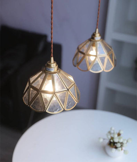 Brass Glass Pendant Light | Elegance Touch | Warm Ambiance