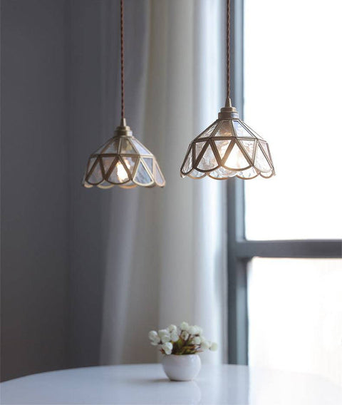 Brass Glass Pendant Light | Elegance Touch | Warm Ambiance