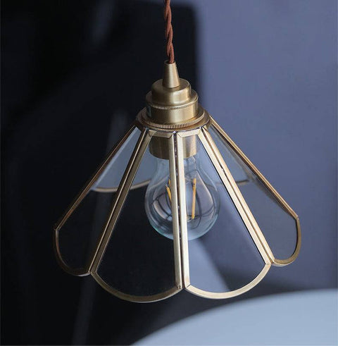 Brass Glass Pendant Light | Elegance Touch | Warm Ambiance