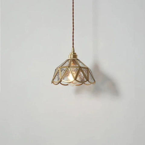 Brass Glass Pendant Light | Elegance Touch | Warm Ambiance