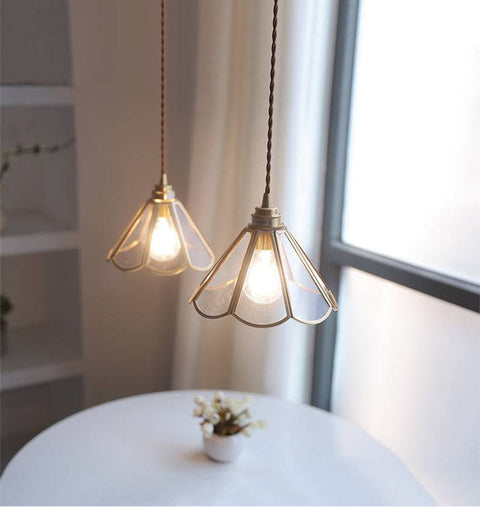Brass Glass Pendant Light | Elegance Touch | Warm Ambiance