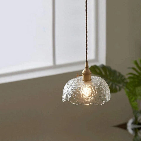 Irregular Brass Glass Pendant Light | Elegant Brass Finish & Eye-Catching Design