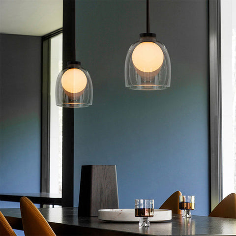 Modern Lustre Glass Ball Pendant Light | Clear or Smoked Finish for Elegant Spaces