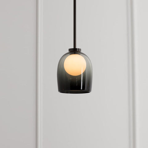 Modern Lustre Glass Ball Pendant Light | Clear or Smoked Finish for Elegant Spaces