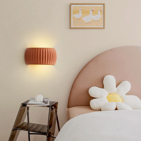 Modern Art Deco Resin Ribbed Wall Sconce