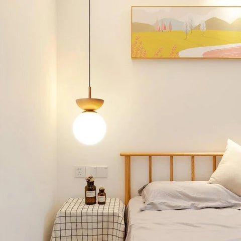 Nordic Pendant Light Made From Half-Wood