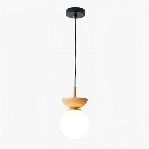 Nordic Pendant Light Made From Half-Wood