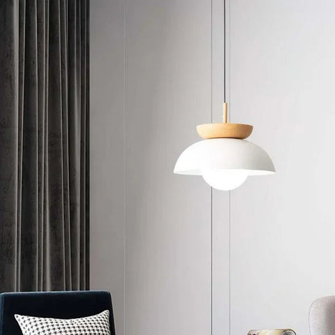 Nordic Pendant Light Made From Half-Wood
