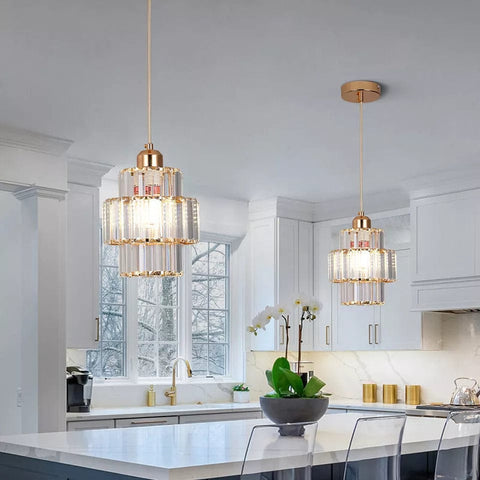 Fernando | Round Tiered Glass Crystal Ceiling Pendant Light