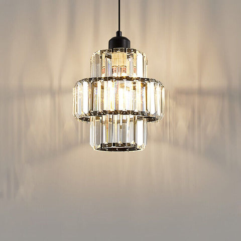 Fernando | Round Tiered Glass Crystal Ceiling Pendant Light