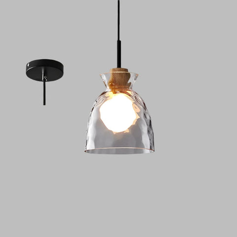 Japanese Minimalist Chandelier | Dimmable LED Lighting with Unique Glass