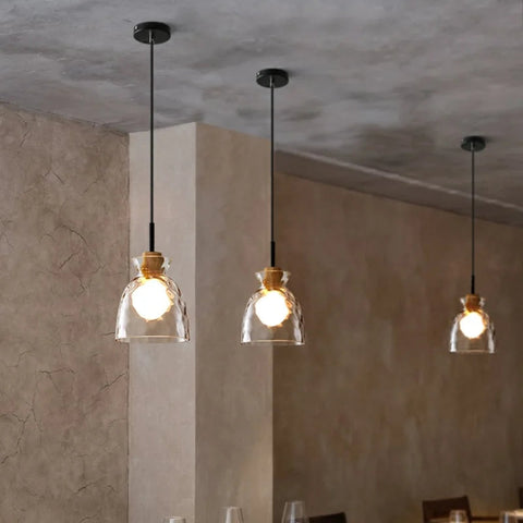 Japanese Minimalist Chandelier | Dimmable LED Lighting with Unique Glass
