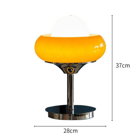 Vintage Bauhaus Glass Yellow Table Lamp