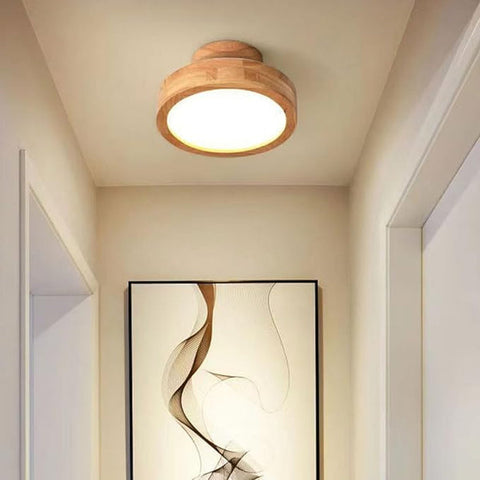 Modern Led Ceiling Light Made Of Wood